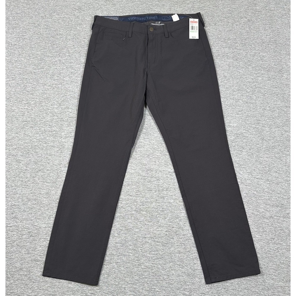 Vineyard Vines Pants Mens 34x30 Gray Performance 5-Pocket Stretch Chino NEW